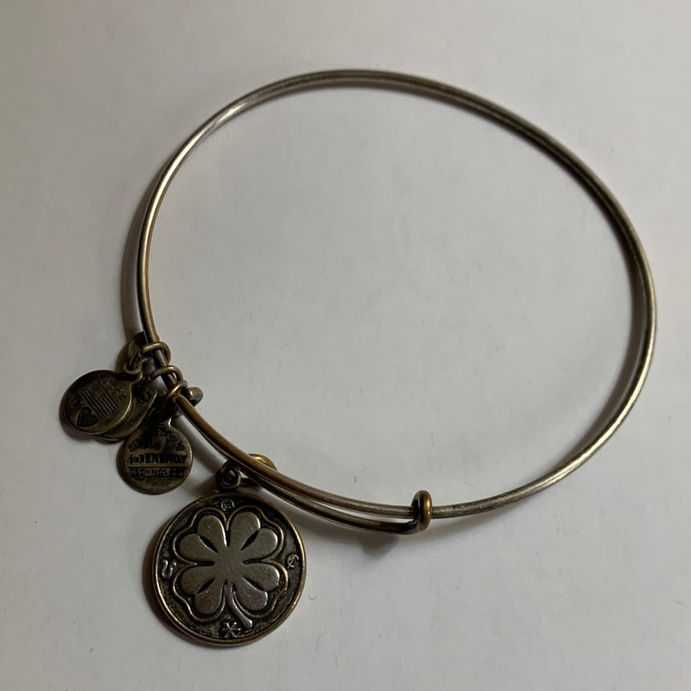 Alex and Ani Gold Clover Charm Bracelet